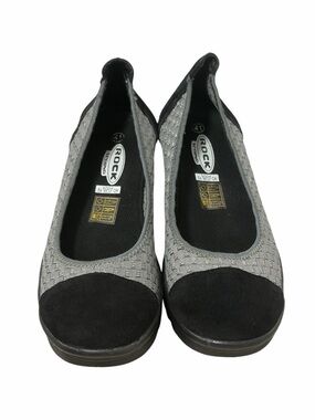 Rock Spring Wisconsin Elastic Woven Silver Gray Ballet Flats - Brand New - 8.5